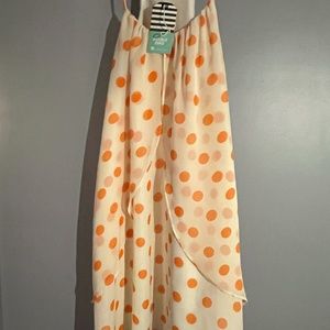 Double Zero Cream and Orange Polka Dot Vintage Style Dress NWT (Size S)